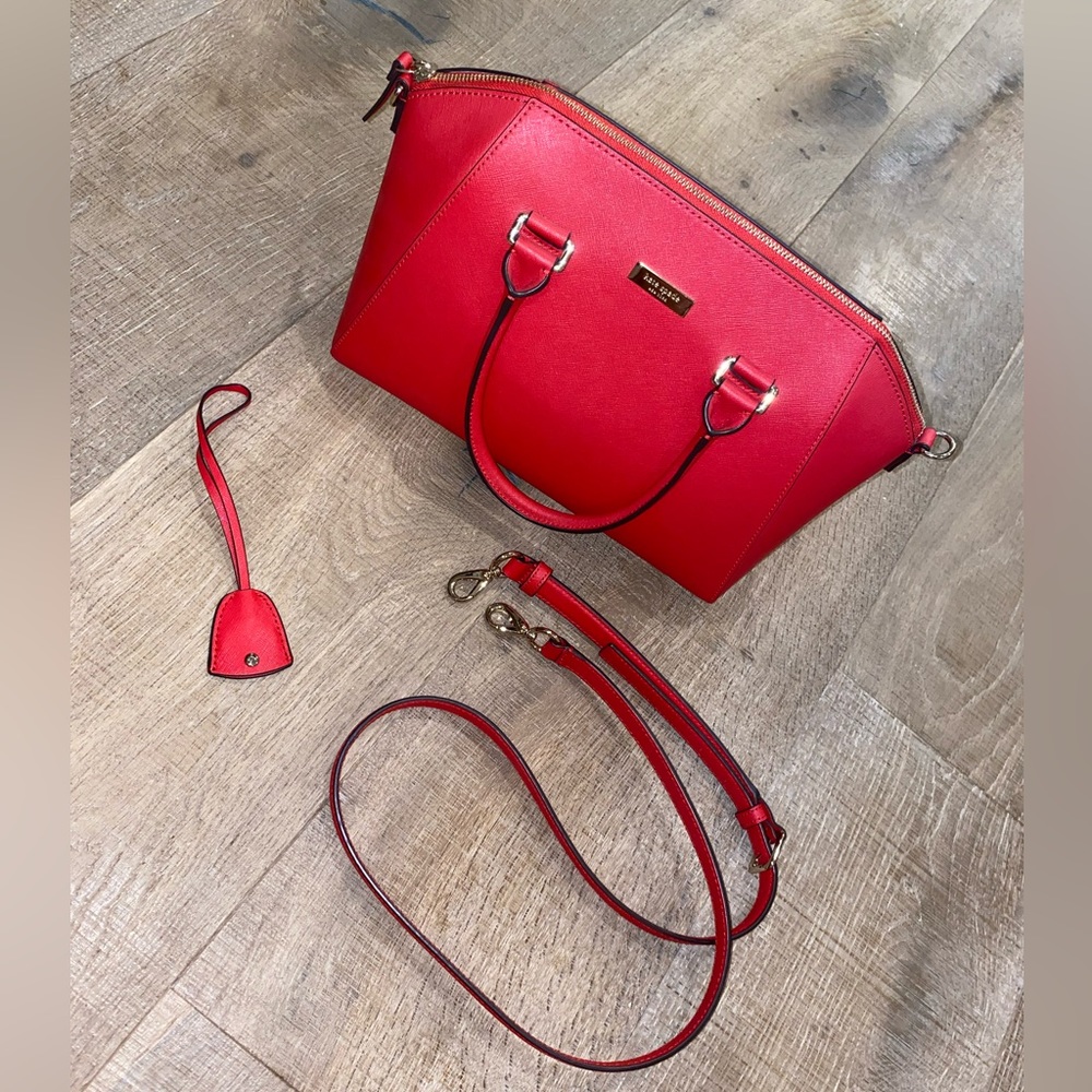 Kate Spade Red Leather Satchel Bag